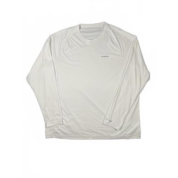 Simms SolarFlex UPF 50 2XL Long Sleeve Men's Activewear Fishing Shirt - White - Picture 2 of 8